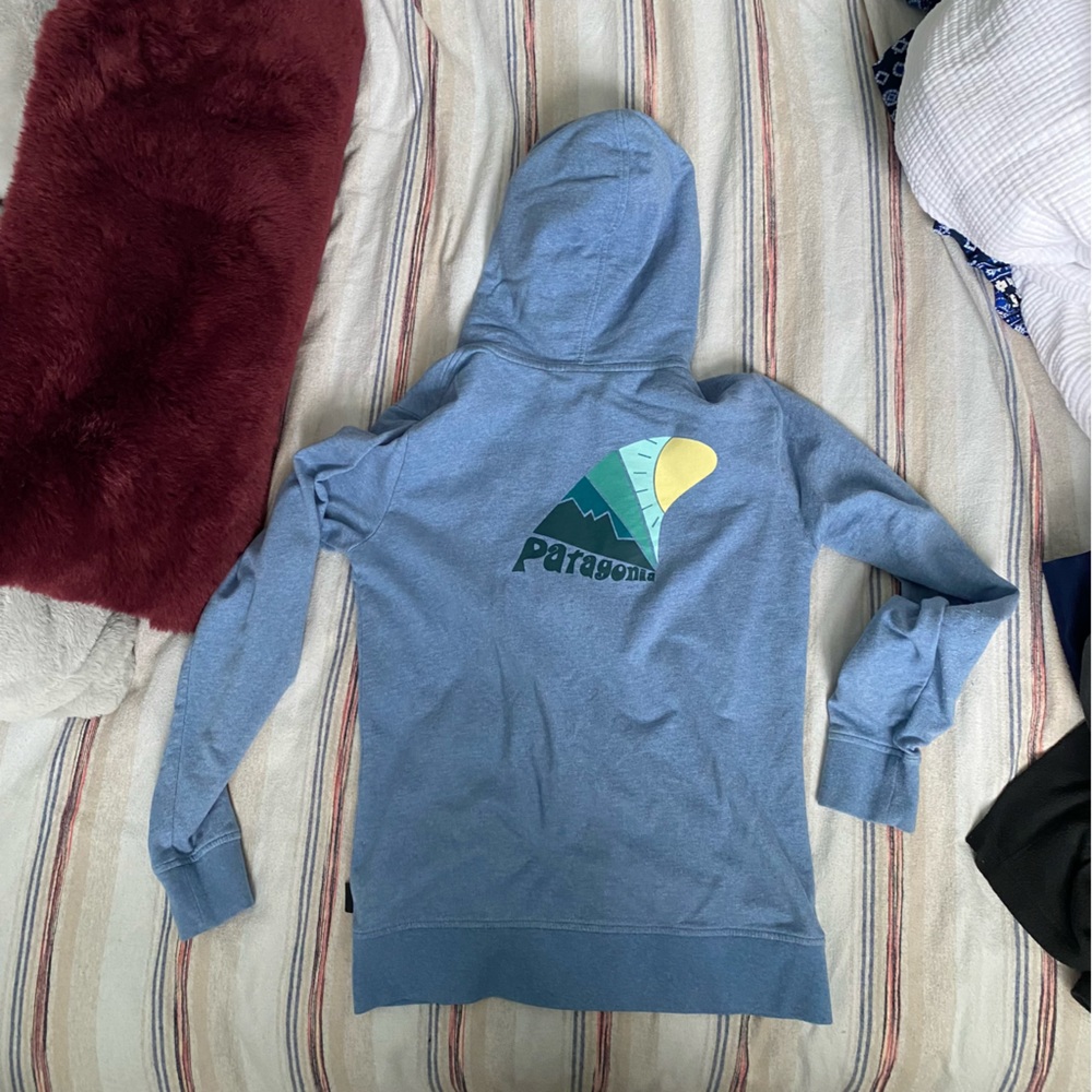 Patagonia Women’s Blue Logo Full Zip Hoodie Size S